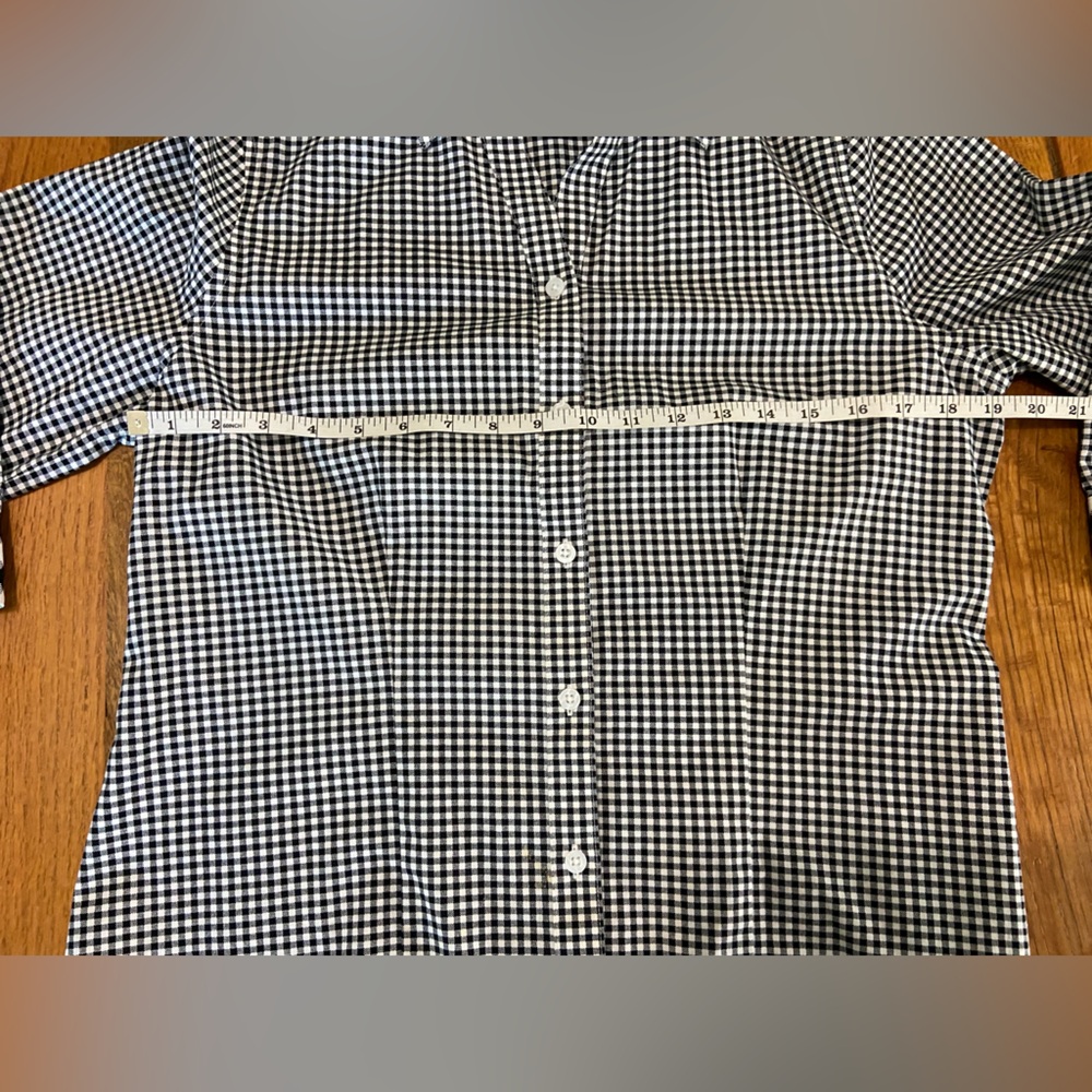 Chico’s Wrinkle Resistant 100% Cotton Fun Black and White Checked Top, Sz Medium - Picture 8 of 11